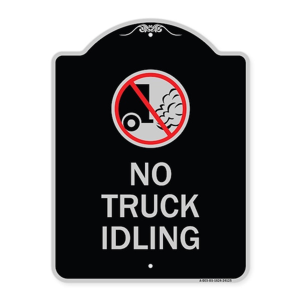 Signmission Driveway No Truck Idling W/ Graphic Heavy-Gauge Aluminum Sign, 24" x 18", BS-1824-24125 A-DES-BS-1824-24125 - main